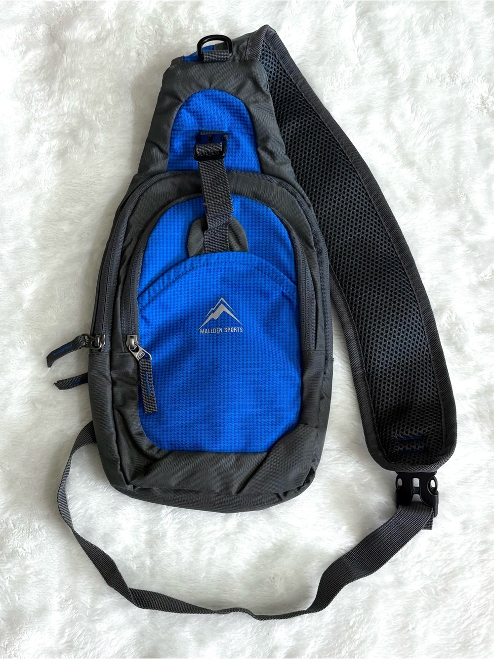 Maleden Sports Blue & Gray Sling Crossbody Shoulder Backpack Bag